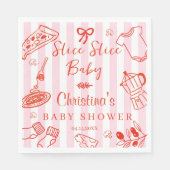Slice Slice Baby Pizza & Baby Shower Paper Napkin Serviette (Vorderseite)