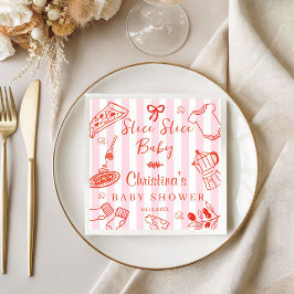 Slice Slice Baby Pizza & Baby Shower Paper Napkin Serviette