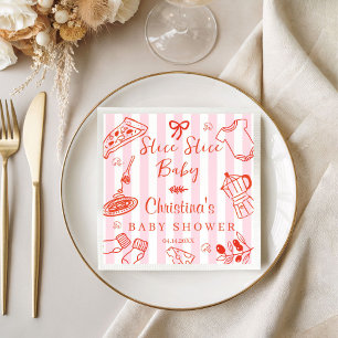 Slice Slice Baby Pizza & Baby Shower Papiernapkin Serviette