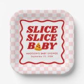Slice Slice Baby Pizza Baby Shower Pappteller (Vorderseite)