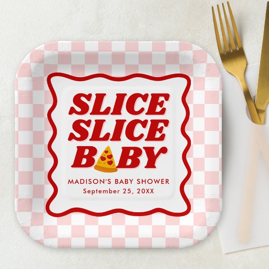 Slice Slice Baby Pizza Baby Shower Pappteller