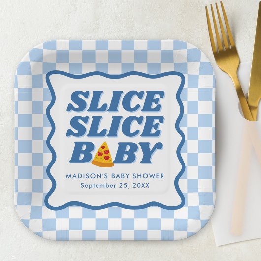 Slice Slice Baby Pizza Baby Shower Pappteller