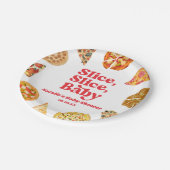 Slice, Slice, Baby! Pizza Baby Shower Pappteller (Schrägansicht)