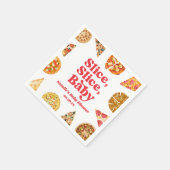 Slice, Slice, Baby! Pizza Baby Shower Serviette (Ecke)