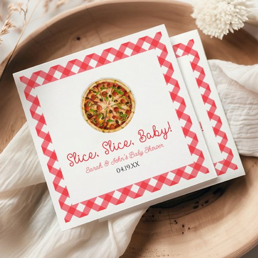 Slice, Slice, Baby! Pizza Baby Shower Serviette