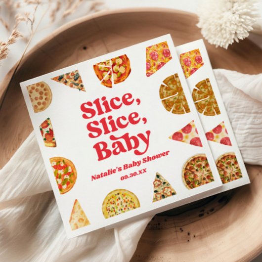 Slice, Slice, Baby! Pizza Baby Shower Serviette