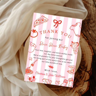 Slice Slice Baby Pizza Baby Shower Thank you Card Einladung