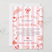 Slice Slice Baby Pizza Baby Shower Thank you Card Einladung (Vorderseite)