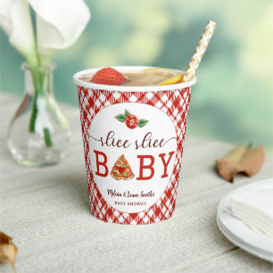 Slice Slice Baby Pizza Babydusche Papiertüten - Fu Pappbecher