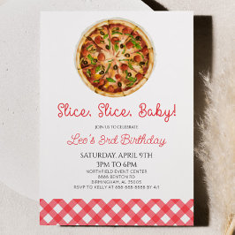 Slice, Slice, Baby! Pizza Birthday Party Einladung