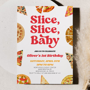 Slice, Slice, Baby! Pizza Birthday Party Einladung