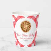 Slice, Slice, Baby! Pizza Birthday Party Pappbecher (Rückseite)