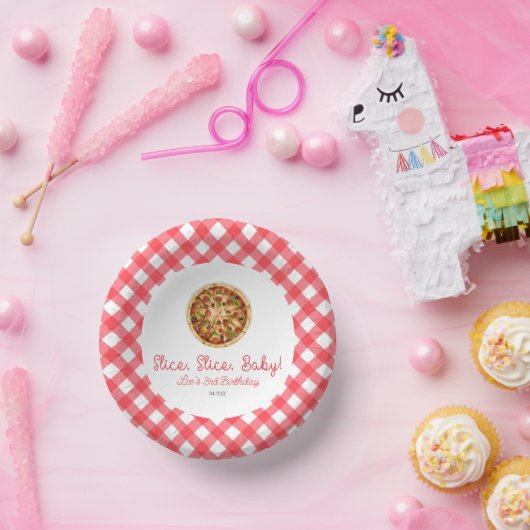 Slice, Slice, Baby! Pizza Birthday Party Pappteller (Party)