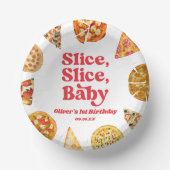 Slice, Slice, Baby! Pizza Birthday Party Pappteller (Vorderseite)