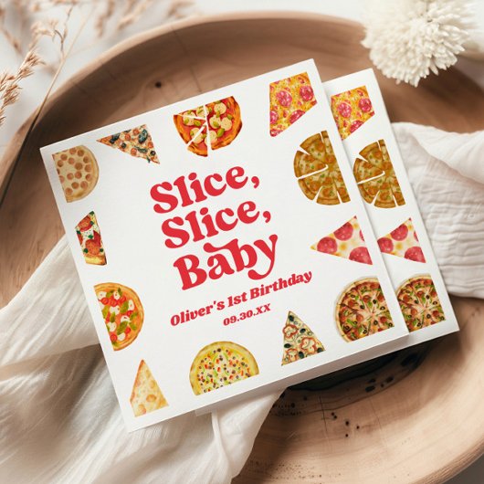 Slice, Slice, Baby! Pizza Birthday Party Serviette