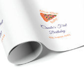 Slice Slice Baby Pizza braun 1. Geburtstag Geschenkpapier (Rolleneckpunkt)