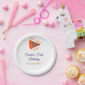 Slice Slice Baby Pizza braun 1. Geburtstag Pappteller (Party)