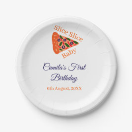Slice Slice Baby Pizza braun 1. Geburtstag Pappteller