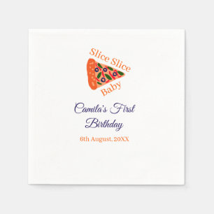 Slice Slice Baby Pizza braun 1. Geburtstag Serviette