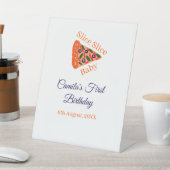 Slice Slice Baby Pizza braun 1. Geburtstag Sockelschild (In SItu)