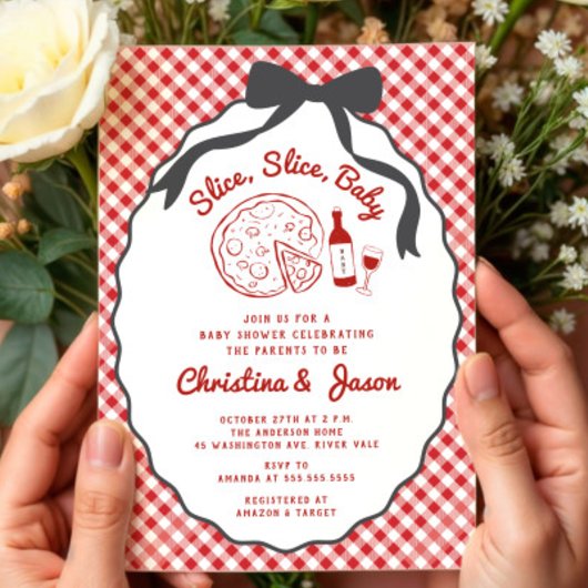 Slice Slice Baby Pizza Dusche Einladung