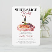 Slice Slice Baby Pizza Foto Babydusche Einladung (Stehend Vorderseite)