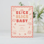Slice Slice Baby Pizza Hand Drawn Baby Shower Dankeskarte (Stehend Vorderseite)