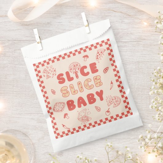 Slice Slice Baby Pizza Hand Drawn Baby Shower Geschenktütchen (Ausgeschnitten)