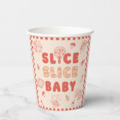 Slice Slice Baby Pizza Hand Drawn Baby Shower Pappbecher (Rückseite)
