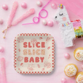 Slice Slice Baby Pizza Hand Drawn Baby Shower Pappteller (Party)