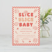 Slice Slice Baby Pizza Handgezogene Babydusche Einladung (Stehend Vorderseite)