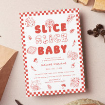 Slice Slice Baby Pizza Handgezogene Babydusche