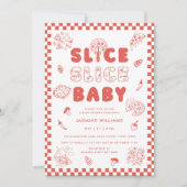 Slice Slice Baby Pizza Handgezogene Babydusche Einladung (Vorderseite)