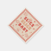 Slice Slice Baby Pizza Handgezogene Babydusche Serviette (Ecke)