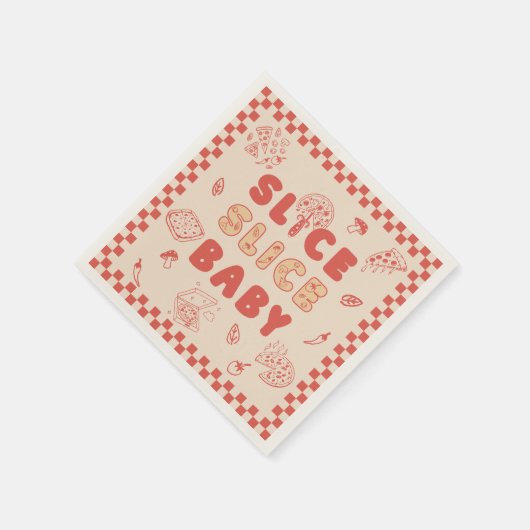 Slice Slice Baby Pizza Handgezogene Babydusche Serviette (Ecke)
