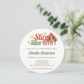 Slice Slice Baby Pizza Kinderdusche Einladung (Stehend Vorderseite)