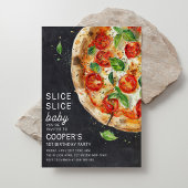 Slice Slice Baby Pizza Moderne erste Geburtstag Einladung