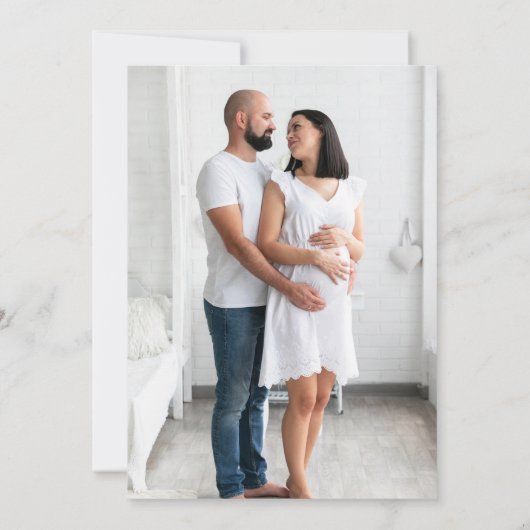 Slice Slice Baby Pizza Paare Foto Babydusche I Einladung (Rückseite)