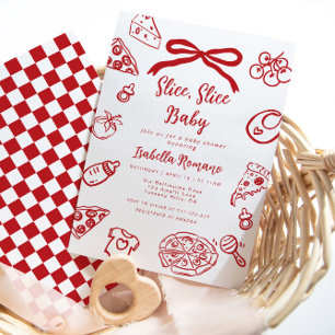 Slice Slice Baby Pizza Party Baby Bow Baby Shower Einladung