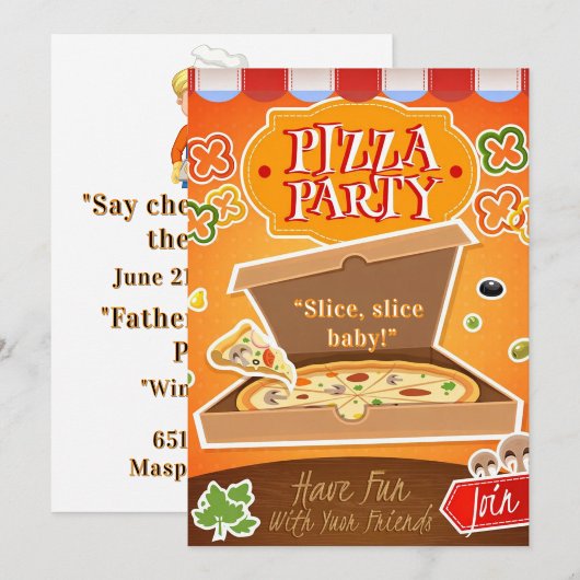 Slice, Slice Baby! Pizza-Party-Einladung