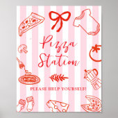 Slice Slice Baby Pizza Station Sign Poster (Vorne)