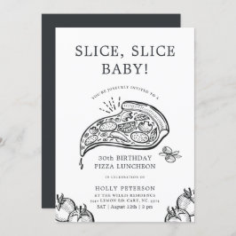 Slice, Slice Baby | Pizza Themed Birthday Luncheon Einladung