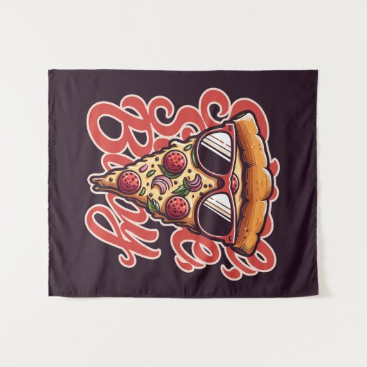 Slice, Slice, Baby. Pizza Wandteppich (Vorderseite (Horizontal))