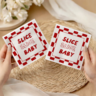 Slice Slice Baby Rotes Baby Shower Italienisch  Serviette