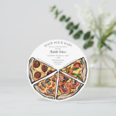 Slice Slice Baby Rustikale Pizza Geschlecht neutra Einladung (Stehend Vorderseite)