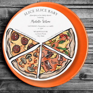 Slice Slice Baby Rustikale Pizza Geschlecht neutra Einladung