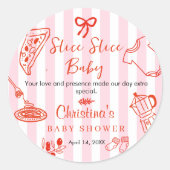 Slice Slice Baby Shower Danke  Runder Aufkleber (Vorderseite)