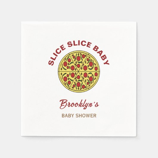 Slice Slice Baby Shower Gender Neutral Fun Pizza Serviette (Vorderseite)