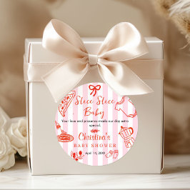 Slice Slice Baby Shower Thank you Runder Aufkleber