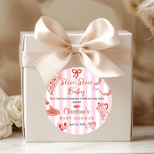 Slice Slice Baby Shower Thank you Runder Aufkleber